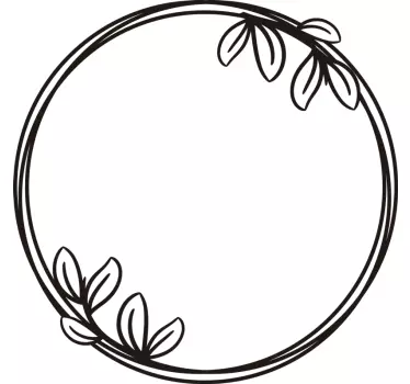 Rund blomster spejl ramme spejl væg klistermærke - TenStickers