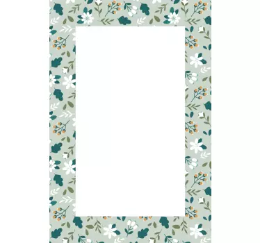Blomster spejl ramme spejl væg klistermærke - TenStickers