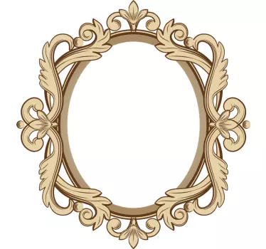 Vintage oval ramme spejl vægklistermærke - TenStickers