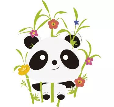 Pandaer blomstrende træer vilde dyr klistermærke - TenStickers