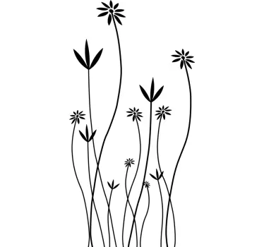 Wallstickers til dør blomster - TenStickers