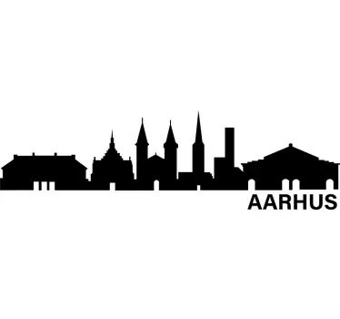 Aarhus skyline silhuet silhuet klistermærke - TenStickers