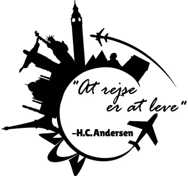 Wallsticker til stuen "At rejse er et levende tilbud" - TenStickers