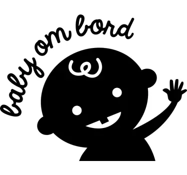 Baby ombord på dansk wallsticker dyr - TenStickers