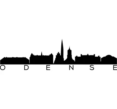 Odense by skyline silhuet klistermærke - TenStickers