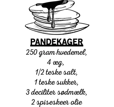 Pandekager opskrift mærkat - TenStickers