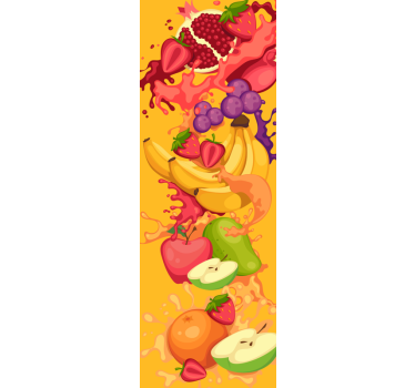 Frugttegninger køleskab - TenStickers