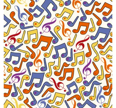 Musiknoter brushoveder vægklistermærke - TenStickers