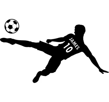 Fodboldspiller med navn og numbe fodboldvægklistermærke - TenStickers