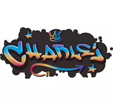 Graffiti navn konkret baggrund urban decal - TenStickers