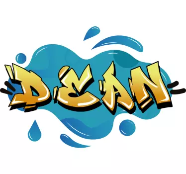 Graffiti navn splash tekstur urban dekal - TenStickers