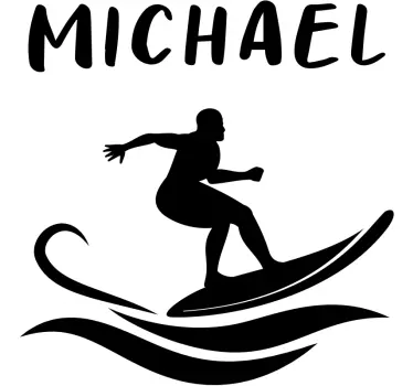 Surfer med navnemærkat - TenStickers