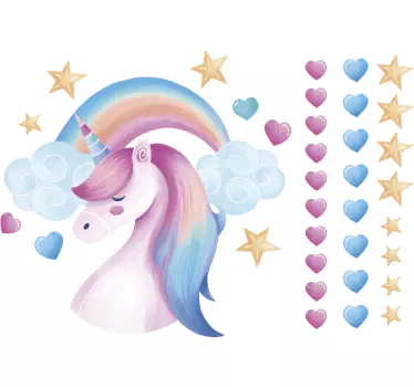 Nordi-stil unicorn dyr vægdekor - TenStickers