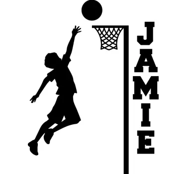 Netball med navn basketball mærkat - TenStickers