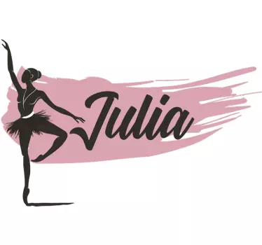 Pige dansende ballet med navn dans vægoverføringsbillede - TenStickers