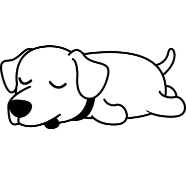 Hund i hvile vægdekor - TenStickers