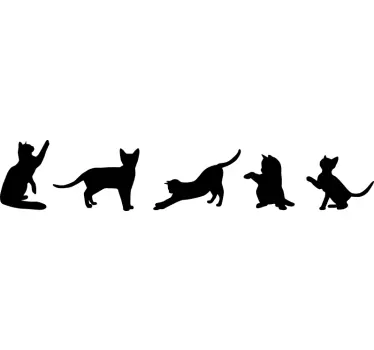 Dansende katte vægoverføringsbillede - TenStickers