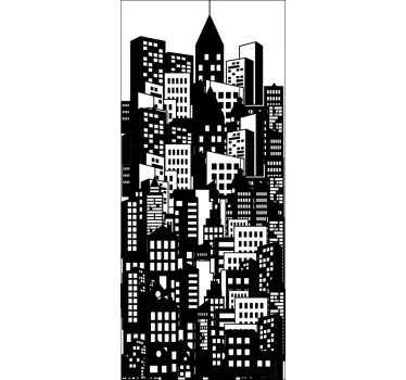 City skyline vindue film vindue mærkat - TenStickers