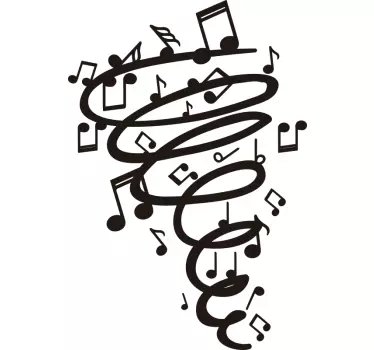 Twister musik noter musikalsk klistermærke - TenStickers