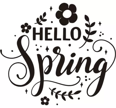 Hej forår blomster vægoverføringsbillede - TenStickers