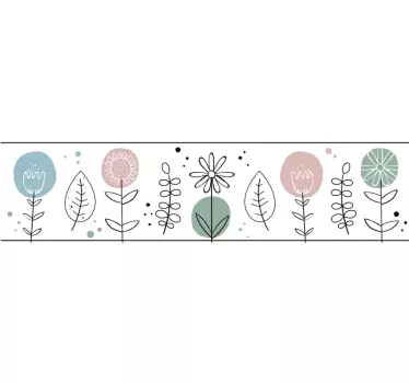 Forår blomst til børn kant klistermærke - TenStickers