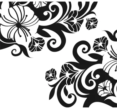 Eksotisk hjørne blomster mærkat - TenStickers