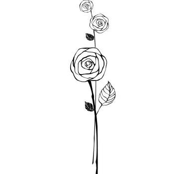 Roser skitserer blomsteroverføringsbillede - TenStickers