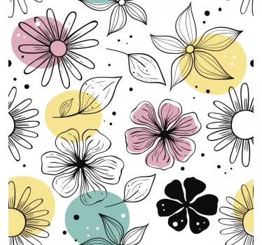 Blomstrende blomster møbler mærkat - TenStickers