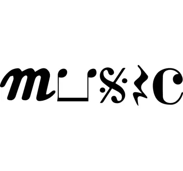 Musik i symboler musikalsk mærkat - TenStickers