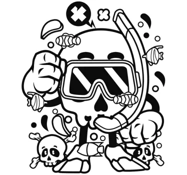 Kranium dykning hav bymærkat - TenStickers