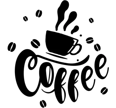 Køkken med kaffekopdrink vægklistermærke - TenStickers