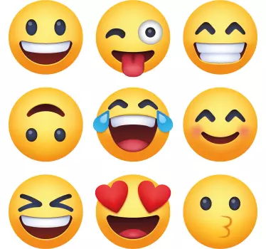 Emoji smileys klistermærke - TenStickers