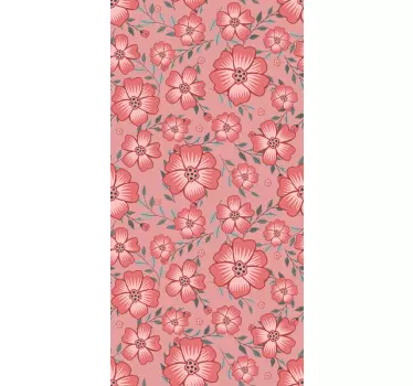 Pink daisy blomst køleskab wrap - TenStickers