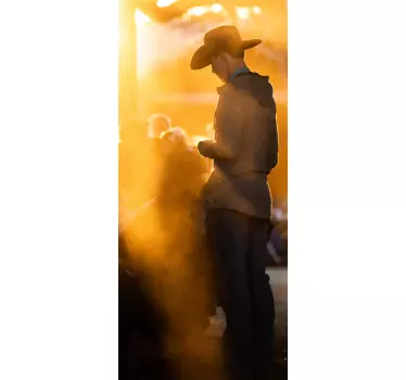Cowboy mand glasdørklistermærke - TenStickers