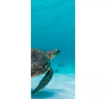 ægte skildpadde under havglas dørmærkat - TenStickers