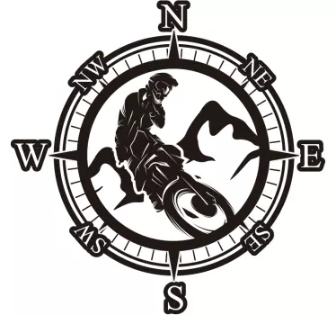Cykel rider kompas motorcykel klistermærker - TenStickers