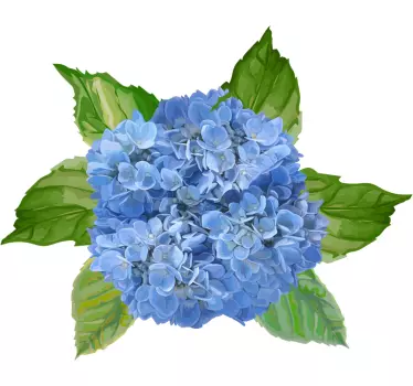 Blå blomster vægoverføringsbillede - TenStickers
