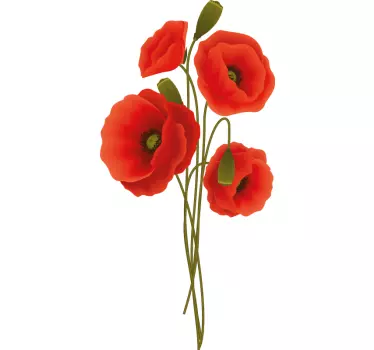 Delikat valmue-frø blomster vægdekor - TenStickers