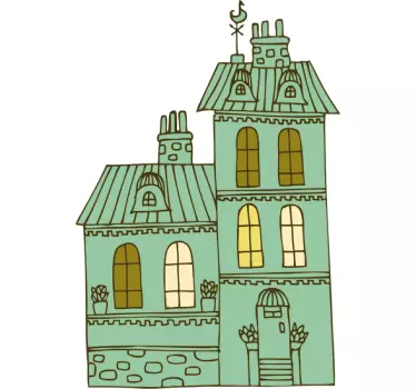 Ejendom bygning illustration mærkat - TenStickers