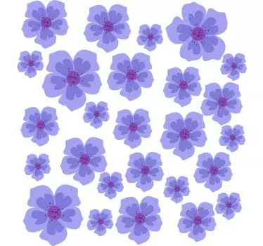 Lilla blomster Klistermærke til cykel - TenStickers