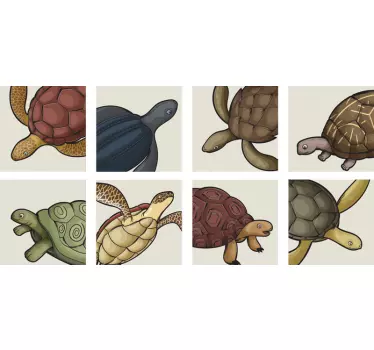Forskellige skildpadder fliseoverførsel - TenStickers