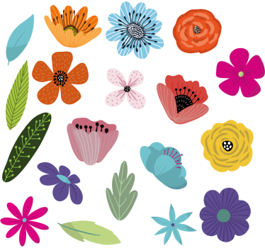 Blomster sæt børn Klistermærke til cykel - TenStickers