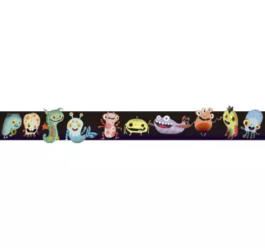 Kantbånd klistermærke farverige animerede væsener - TenStickers