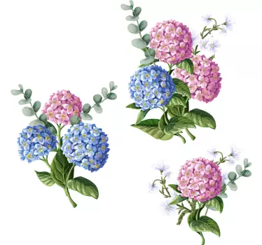 Lyserøde blomster vægoverføringsbillede - TenStickers