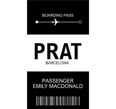 Tilpasses lufthavnsplanbilletmærkat - TenStickers