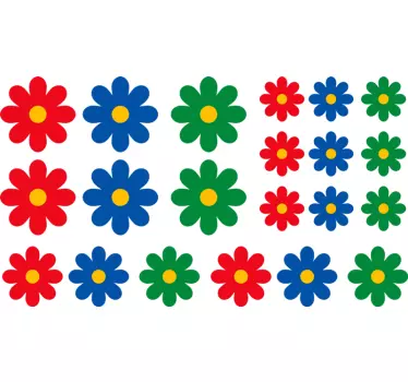 Farverige individuelle blomster Klistermærke til cykel - TenStickers