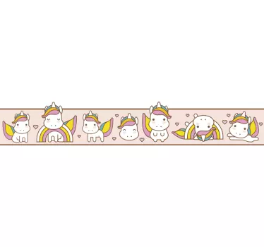 Glamour enhjørning og regnbue wallsticker - TenStickers