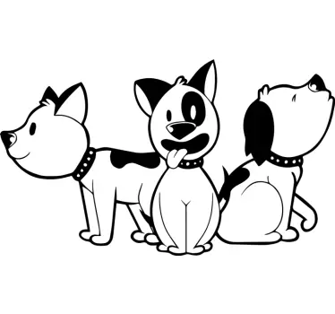 Legesyg hundetrio klistermærke - TenStickers