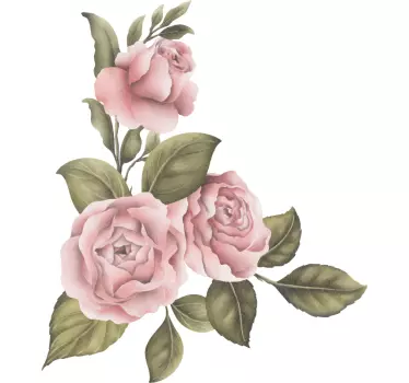 Pæon ramme blomst vægmærkat - TenStickers