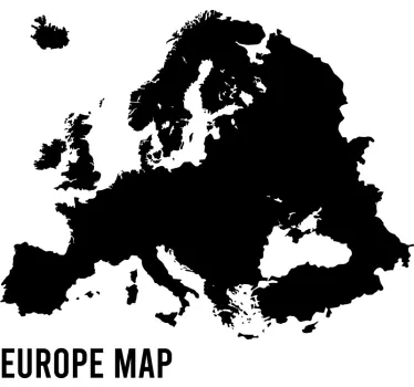 Politisk europa kort verdenskort mærkat - TenStickers
